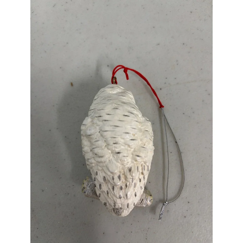 Vintage Snowy Owl‎ Christmas Ornament on Birch Branch Holiday Decor